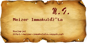 Meizer Immakuláta névjegykártya